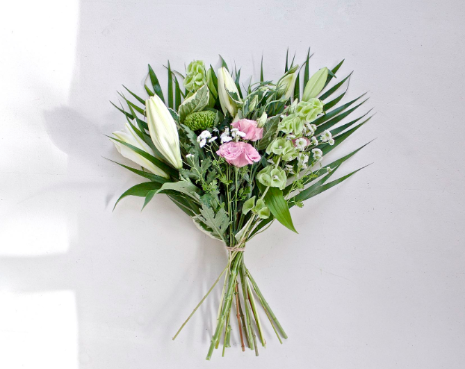 fresh flower bouquet with pink flowers