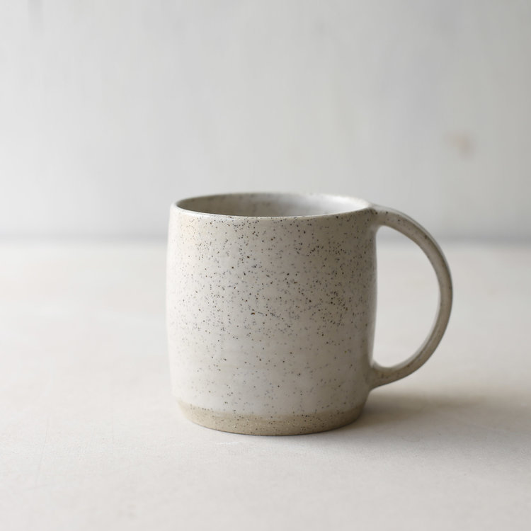 natural handmade ceramic mug with speckled finish