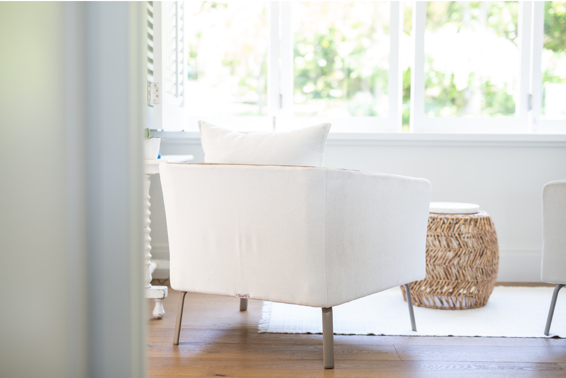 calm reading nook in hamptons style rom with a view