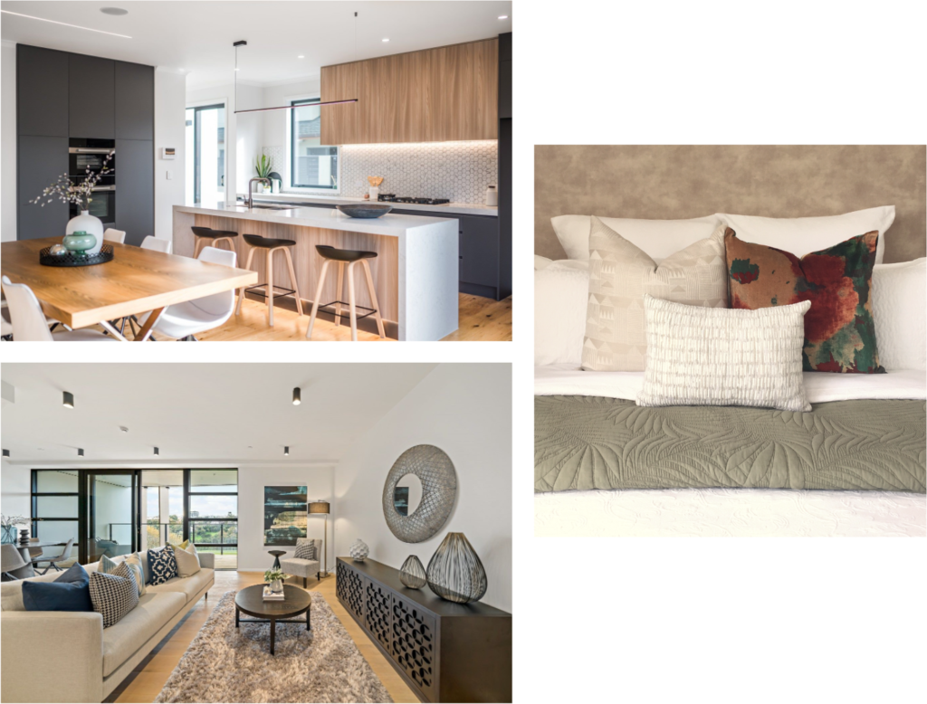 best auckland home staging modern contemporary colourful home styling bedrooms and lounges with designer accessories