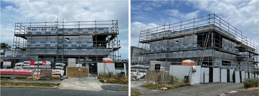 newbuild exterior scaffolding contemporary home auckland